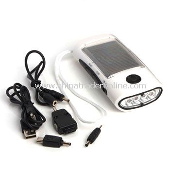 Solar Charger Mobile FM Radio LED Torch Lamp Flashlight