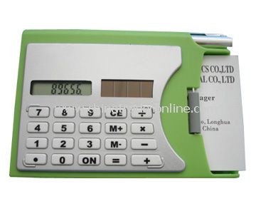 Solar Calculator with Business Card Holder