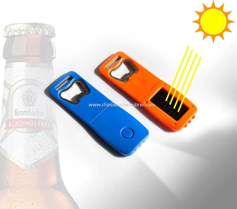 Bottle Opener With Solar Powered LED Lights