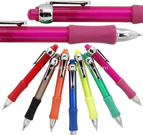 Large Barrelled Jumbo imprinted pens with translucent trim and color matching comfort gripper