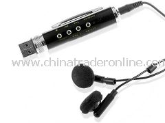 Cool Black MP3 Recording Pen - 2GB Flash Memory and 2.0 USB from China