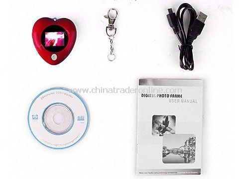 Heart-Shaped Mini Digital Keyring Photo Frame from China