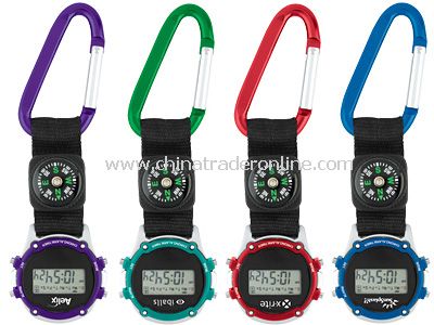 Carabiner + Stopwatch Compass Keychain