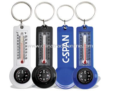 Cool Compass + Thermometer Keychain from China