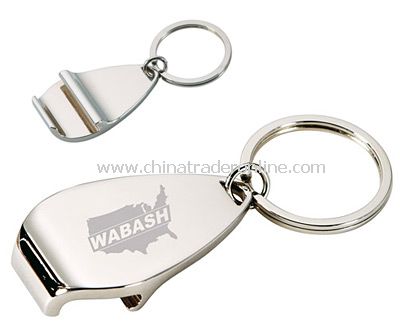 Polished Silver Bottle Opener Keychain