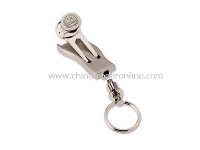 Silver Divot Fixer + Ball Marker Keychain