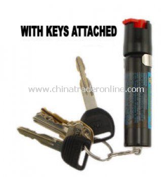 Streetwise Pepper Spray Keychain with Clip and Key Ring