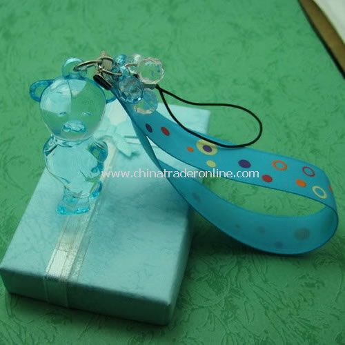 Satin Crystal Bear Cell Phone Charm-Promotion Gifts