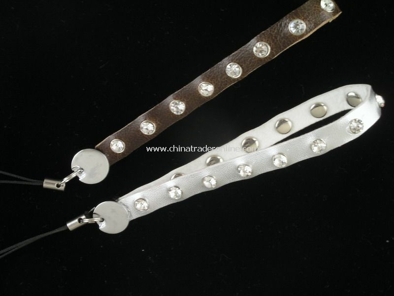 Crystal Leather Mobile Phone Strap