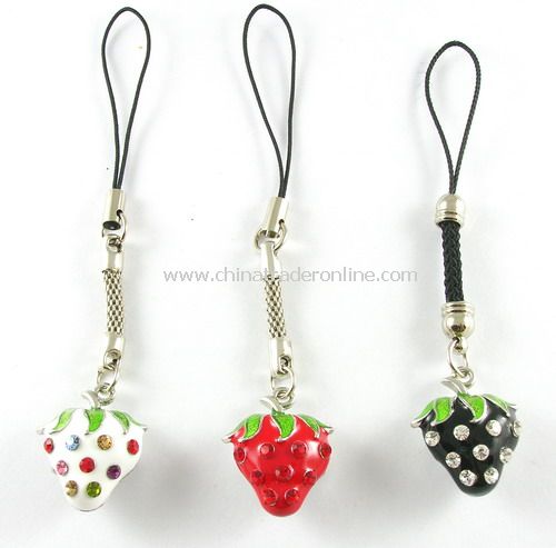 Mobile Phone Hand Strap - Strawberry Shape