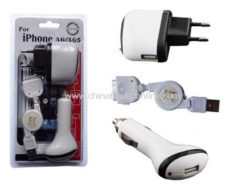 3-In-1 Charger Kit for iPhone 3G/3GS from China