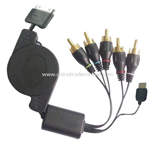 Retractable Component AV/USB Cable for iPod (iC-30)