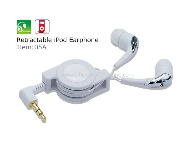 Retractable iPod/MP3 Earphone from China