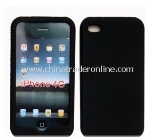 NEW BLACK SILICONE CASE COVER SKIN For Apple iPhone 4 4G from China