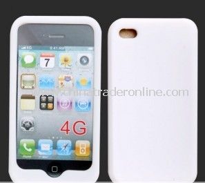 NEW WHITE SILICONE CASE COVER SKIN For Apple iPhone 4 4G from China