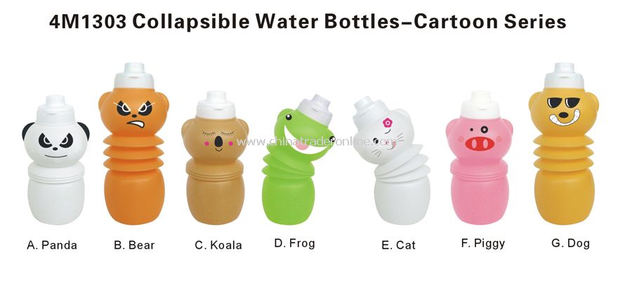 Collapsible Sports Bottles--Cartoon Series