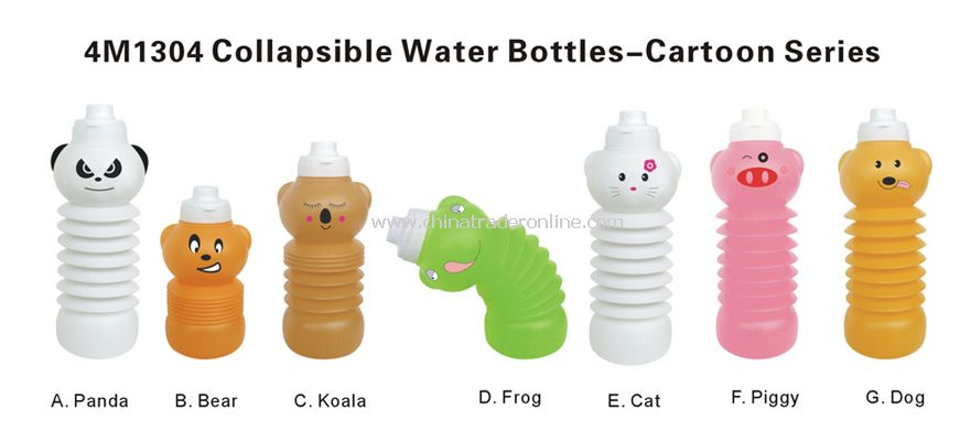 Collapsible Sports Bottles--Cartoon Series