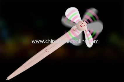 PIG SHAPED FLASHING FAN WITH PEN from China