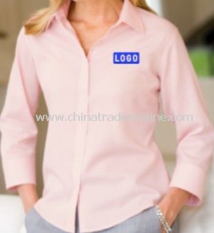 Ladies Textured Broadcloth Dress Shirt