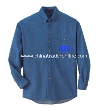 Denim Shirt - Mens Button Down Long Sleeve