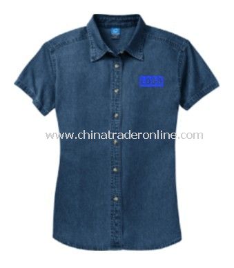 Ladies Short Sleeve Value Denim Shirt from China