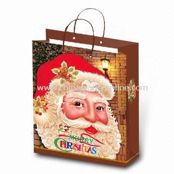 Christmas Carrier Bag in Santa Claus Design, Made of Paper, Various Colors and Sizes are Available