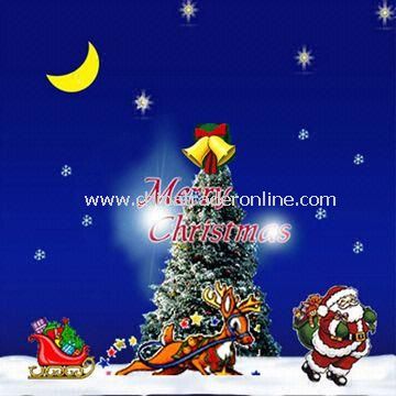 Christmas Greeting Card with UV Varnish Surface Finish and Fashionable Design