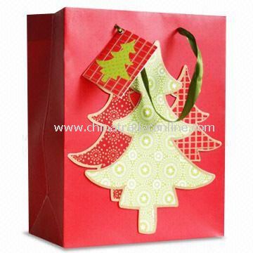 Christmas Paper Bag with Matte Lamination, Customized Designs are Welcome 