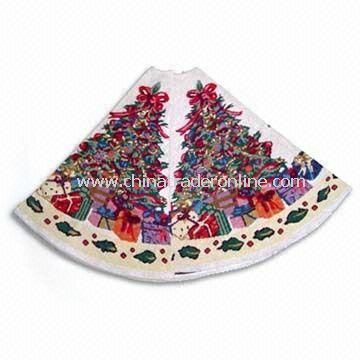 Christmas Tree Skirt, Made of 35% Polyester and 65% Cotton, Available in Various Designs from China