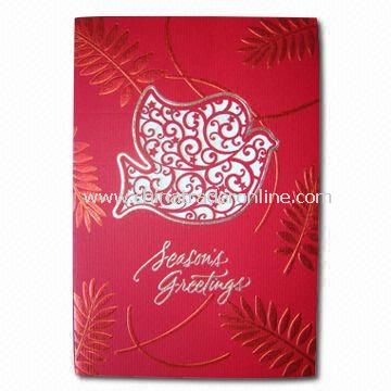 Greeting Card for Christmas, Fashionable Design, Inner with 1C Printing