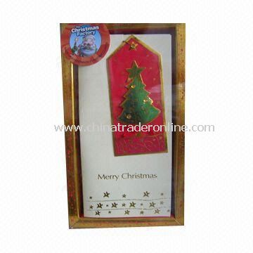 Handmade Greeting Card, Available in Christmas Tree and Snowman Designs from China