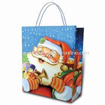 Kraft Paper Bag for Christmas, Measures 20 x 25 x 12cm, Eco-friendly