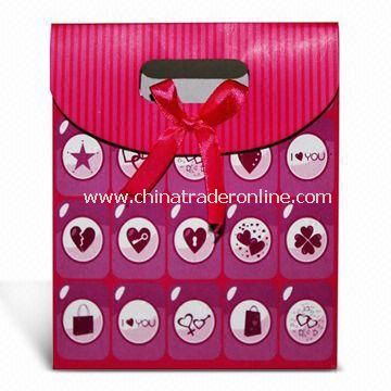 Paper Bag with Ribbon, OEM Orders are Accepted from China