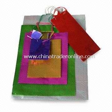 Paper Bags with Laser Lamination, Suitable for Promotions and Shopping Purpose from China