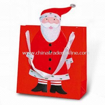 Paper Carrier Bag in Santa Claus Design, Suitable for Christmas Holiday and Promotional Purposes