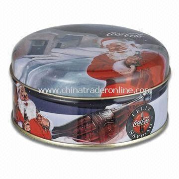 Round Candy Tin/Gift Box/Candle Holder, Available in Christmas Design, Measures 100 x 50mm from China