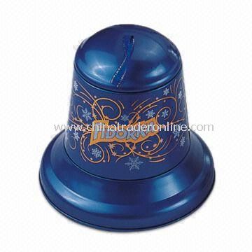 Small Bell Tin Box, Useful for Christmas Gift Packings, Available in Various Finishes from China