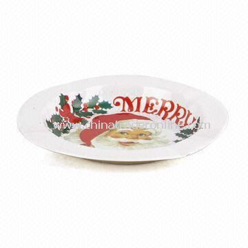 Tin Ashtray with Christmas artwork, made of metal tinplate from China