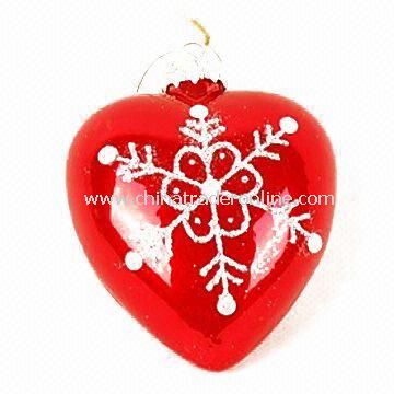 Christmas Glass Ball/Ornament with Inner Print in Various Colors, Measures Ø10cm