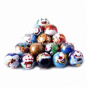 Metal Christmas Balls with Colorful Offset Printing, Customized Artworks are Welcome from China