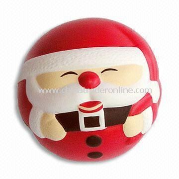 Santa Claus-shaped Stress Ball, Made of PU Foam, Suitable for Christmas Gift from China