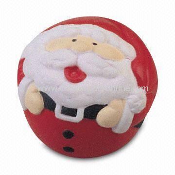 Stress Ball in Santa Claus Shape, Made of PU Foam, Ideal for Christmas Gift