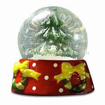 Water Globe, Made of Polyresin or Porcelain, with Christmas Tree