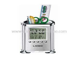 LCD calendar &clcok with penholder from China