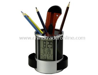 LCD calendar &clock with penholder from China