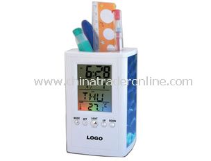 LCD calendar &clock with penholder