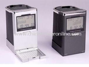 LCD calendar &clock with penholder