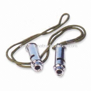 4.6cm Metal Whistle with PP Rope, Made of Aluminum, Non-toxic from China