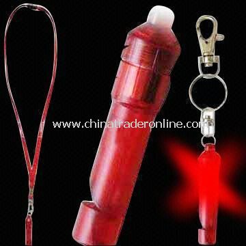 LED Keychian Light with Neck Cord and Whistle from China