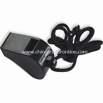 Plastic Whistle with Rope, Measures 50 x 27 x 20mm from China